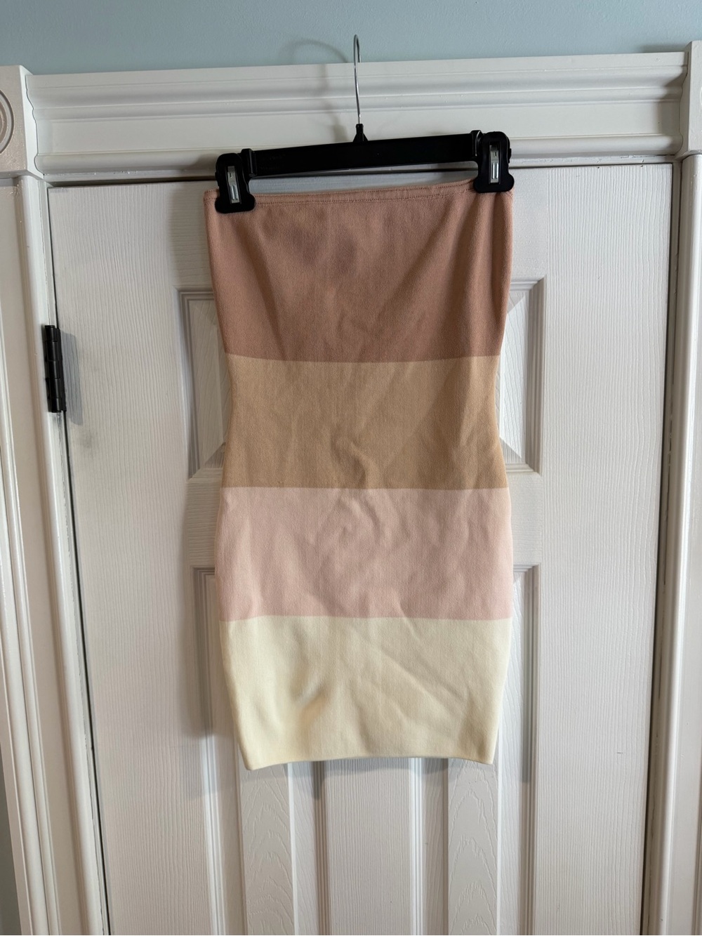 superdown Striped Knit Pencil dress in Brown, tan, Pink, Cream